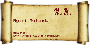 Nyiri Melinda névjegykártya